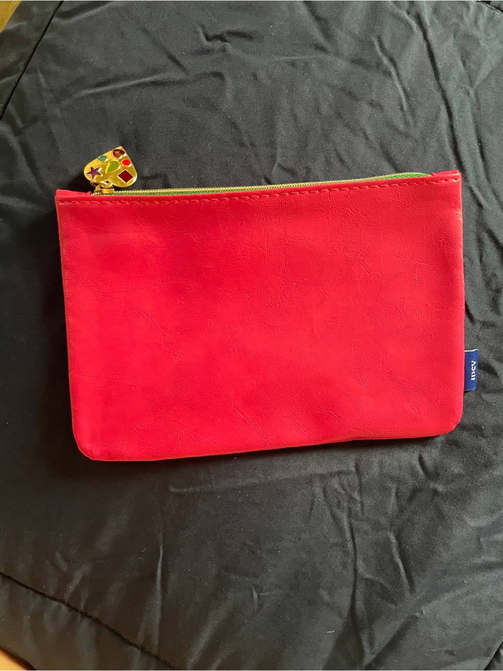 Cosmetic Pouch with Decorative Heart Pull